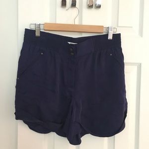 DVF silk purple shorts
